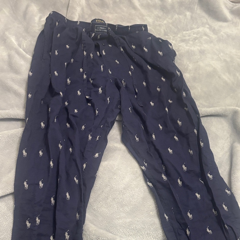 Ralph Lauren Navy Sweatpants with White Logo